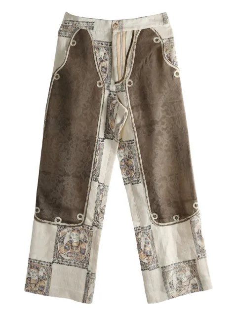 COMMUNS patterned panelled trousers Neutrals CSSS25P147A