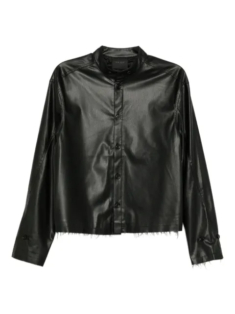 TEAM WANG design raw-edge shirt Black TWFW25A390