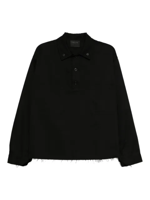 TEAM WANG design twill cotton polo Black TWFW25A388
