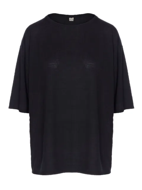 TOTEME crew-neck short-sleeves T-shirt Black 254WRT0620YA0211001