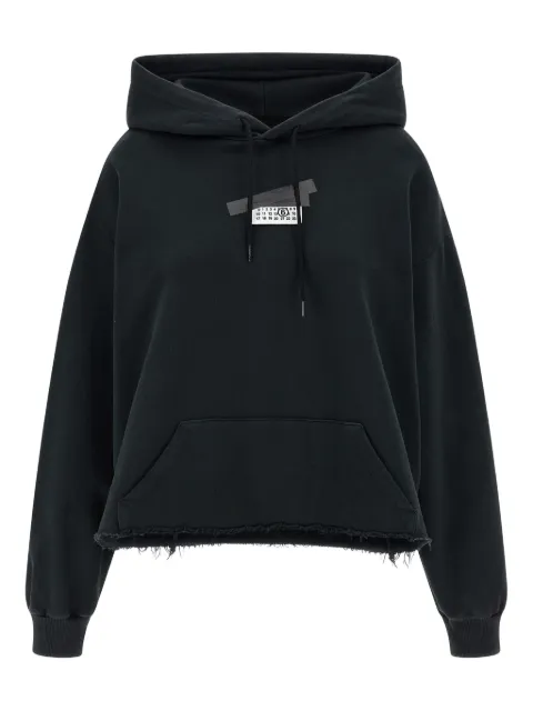 MM6 Maison Margiela gauze frayed hoodie Black S62GU0142M25024
