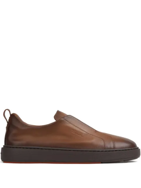 Santoni pull-tab trainers Brown MBCD21995TARTENU