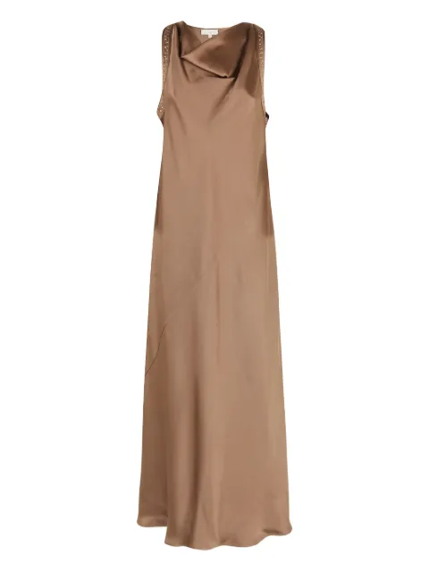 Antonelli satin paillette sleeveless dress Brown P6294355C097