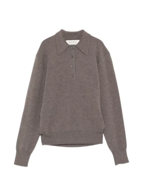 Róhe knitted polo-collar sweater Brown 41823315