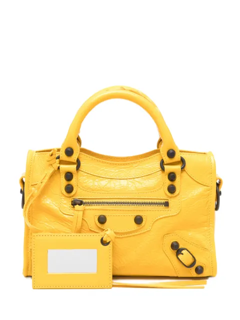 Balenciaga mini Le City leather tote bag Yellow 8657632ACFH