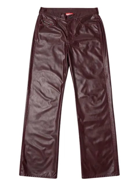Diesel burgundy pants in coated fabric Purple P016980SPFE