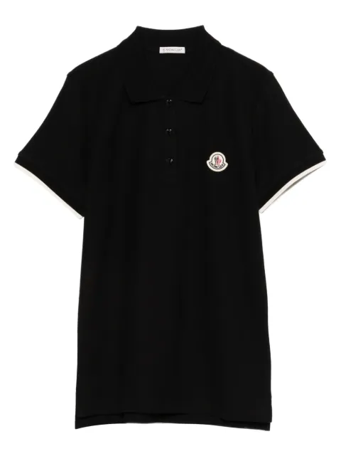 Moncler logo-patch polo shirt Black L10938A0000484720