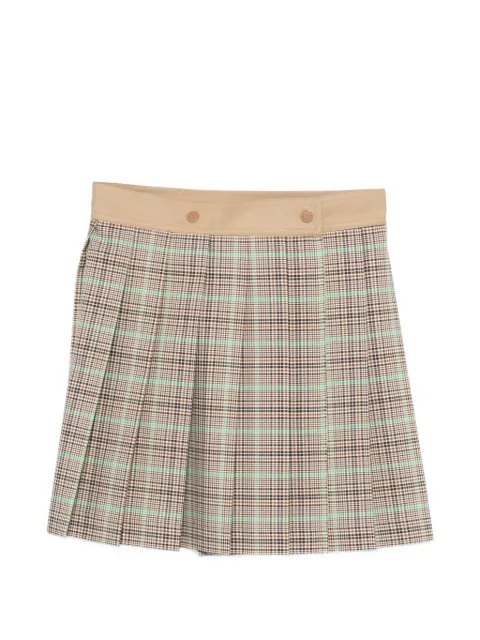 Moncler pleated checkered mini skirt Brown L10932D000145999G