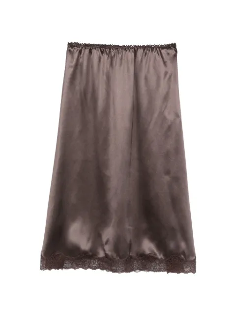 Magda Butrym lace-trim midi skirt Brown 346426