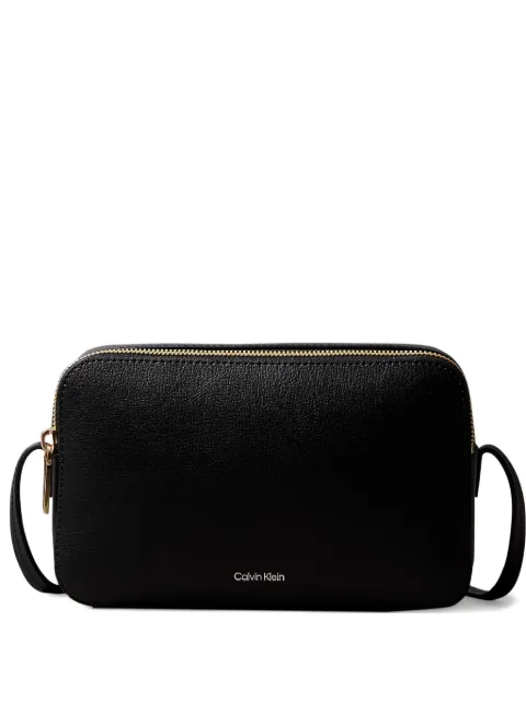Calvin Klein logo-detail zip satchel bag Black LV04F3276G332