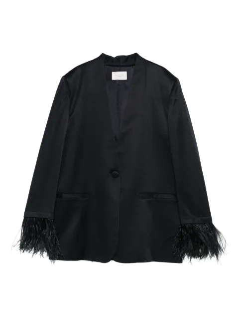 Montedoro feather-trim blazer Blue 6B1030N1259