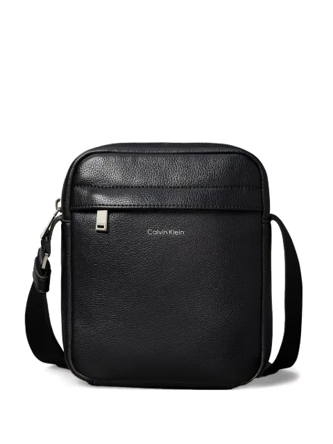 Calvin Klein Micro Pebble logo-print shoulder bag Black LV04D3160GUB1