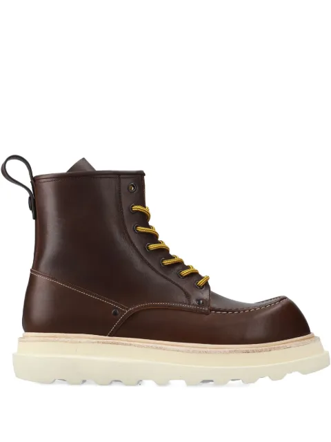 Premiata lace-up platform boots Brown 32342ELBATMOROLIAMGY