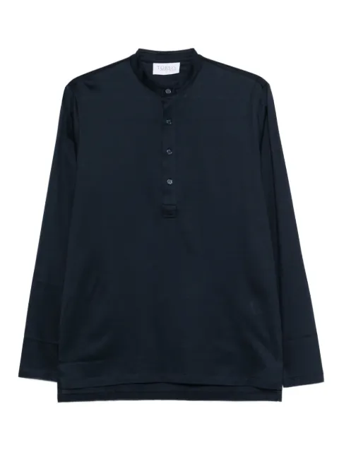Tokyo buttoned blue polo shirt Blue SERAFINOBLU