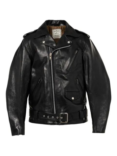 Maison MIHARA YASUHIRO zip-up belted leather jacket Black C15BL031