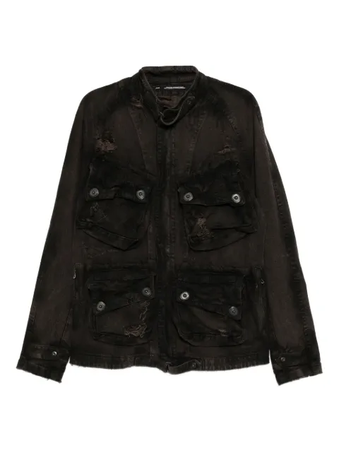 Julius distressed-effect denim jacket Brown 917BLM1BW