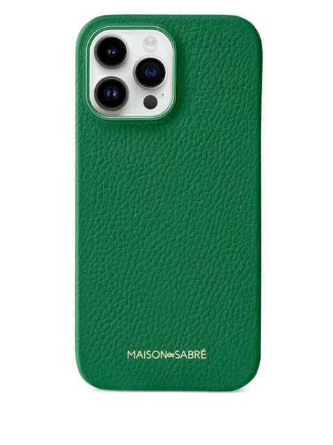 MAISON de SABRÉ Leather iPhone 14 Pro case Green 14P