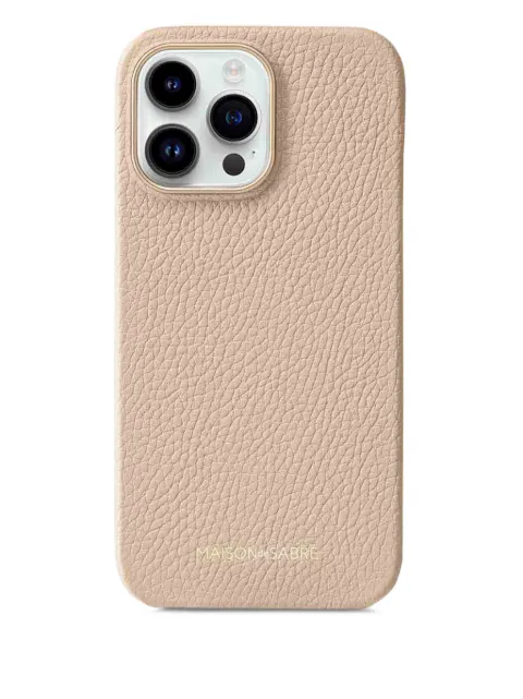 MAISON de SABRÉ leather iPhone 14 Pro Max case Neutrals 14PM