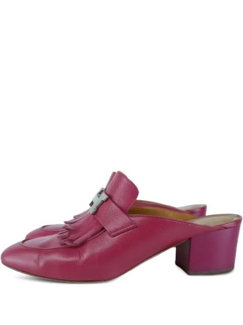 Hermès Pre-Owned 55mm Rivoli fringe mules Pink 2054795