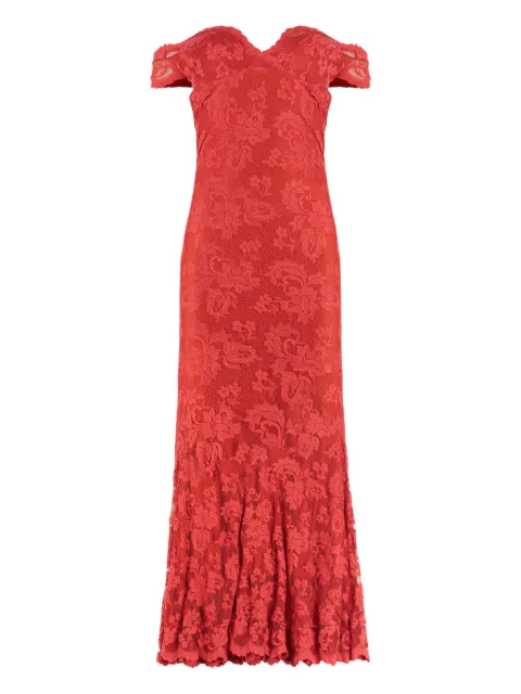 Balensi Sandra off-shoulder maxi dress Red SANDRAPIZZOSTRETCHROSSO