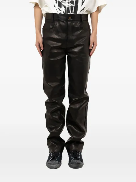 Maison MIHARA YASUHIRO zip-pocket leather trousers Black C15PT032