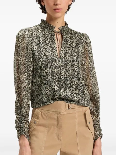 BOSS ruffled floral blouse Black 50544052