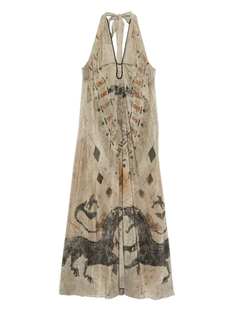 YANGKEHAN abstract-print maxi dress Neutrals YKH25ADRS389F