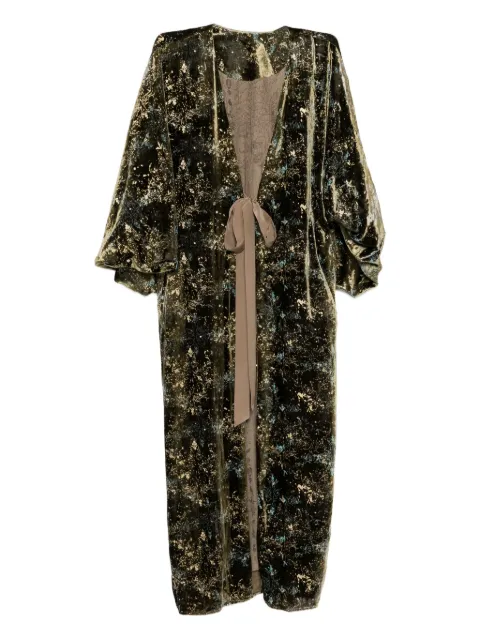 YANGKEHAN floral-print midi dress Green YKH25AROB399F