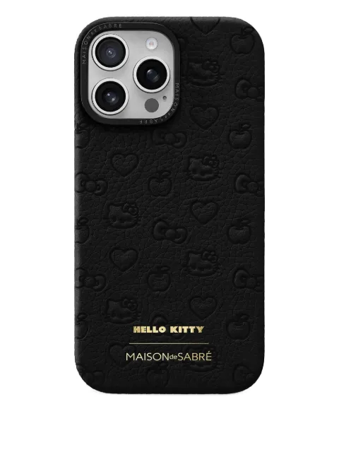 MAISON de SABRÉ x Hello Kitty leather iPhone 16 Pro case Black TAAP16PBLHK