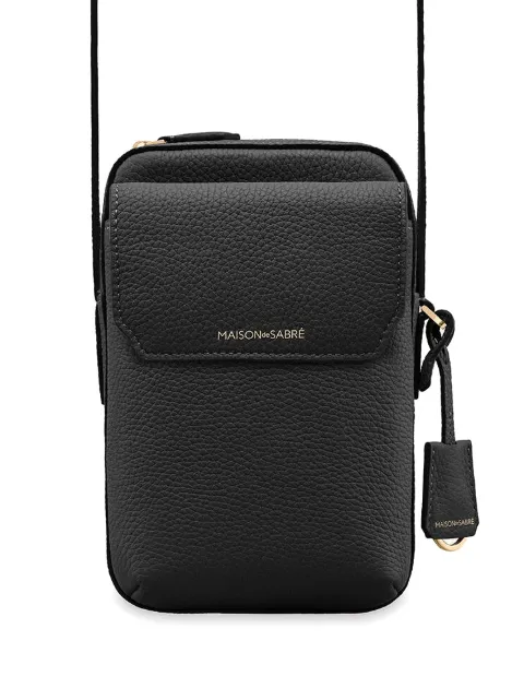 MAISON de SABRÉ Leather Zip Phone Pouch Black ZIPO
