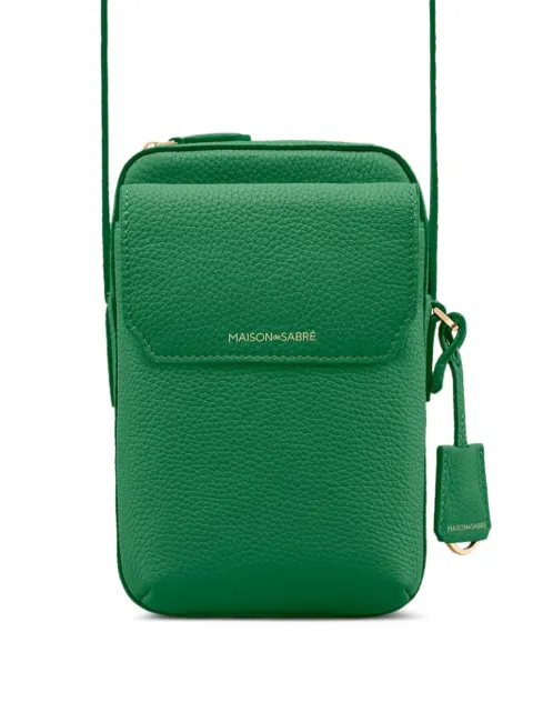 MAISON de SABRÉ Leather Zip Phone Pouch Green ZIPO