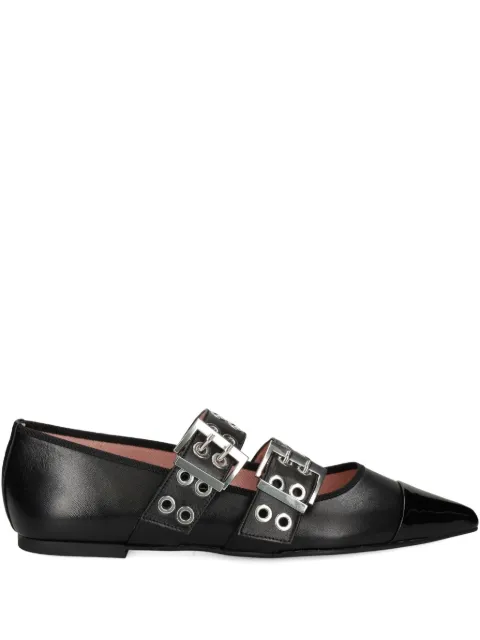 Pretty Ballerinas buckle eyelet ballet flats Black 52597001