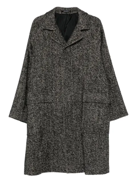 Tagliatore Loyds herringbone pocket coat Black LOYDS340218