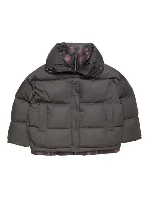 Acne Studios zip plaid jacket Grey A90674