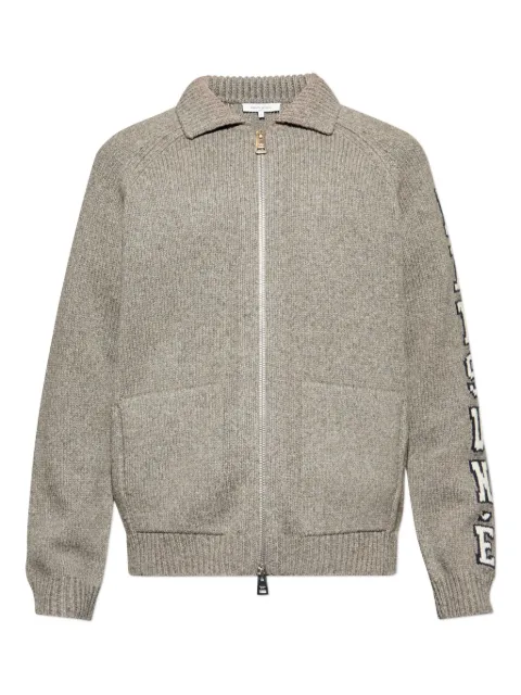 Maison Kitsuné zip lettering cardigan Grey PM02112KT1150