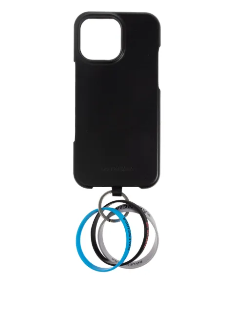 Balenciaga rings leather phone case Black 8451322AB36