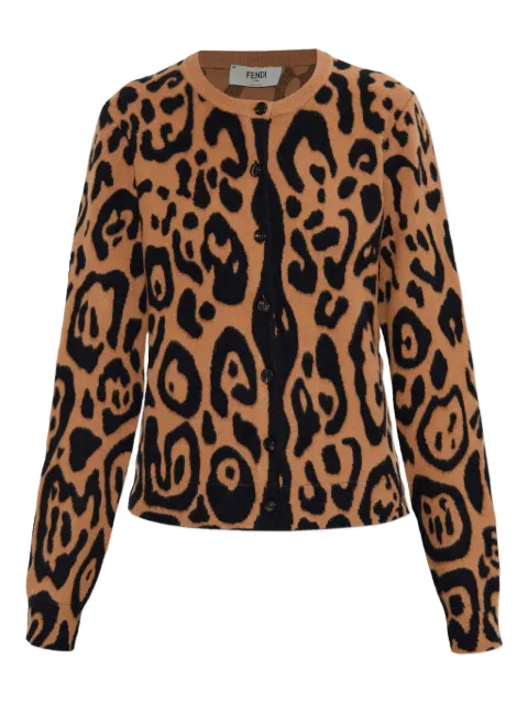 FENDI animal-print cardigan Brown FZE548AYLZ