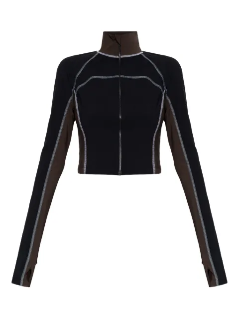 FENDI zip-up contrast sweater Black FAF370AT93
