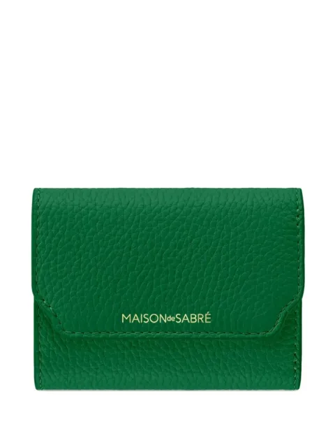 MAISON de SABRÉ Leather Trifold Wallet Green WATRI
