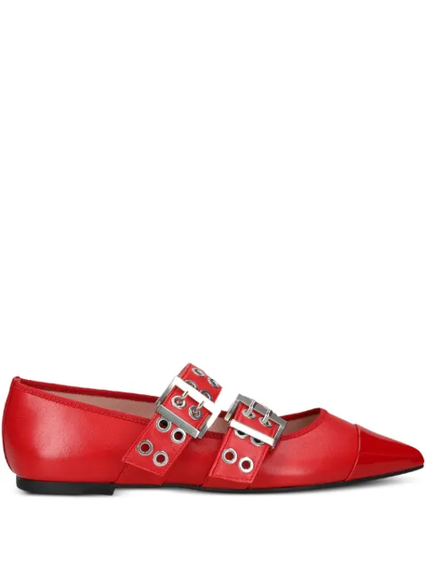 Pretty Ballerinas buckle eyelet ballet flats Red 52597002