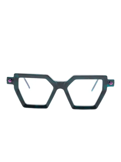 Kuboraum P26 geometric-frame glasses Green P26MGE
