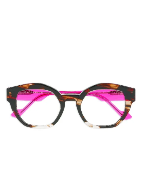 Face À Face round-frame glasses Brown FRAMED3