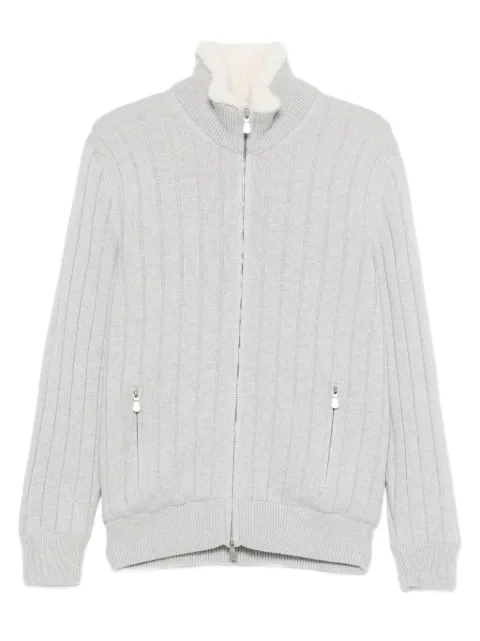 Fileria ribbed zip cardigan Grey 2314615567