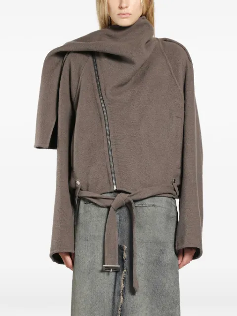 Rick Owens scarf-detail jacket Brown RO02E4793DDR