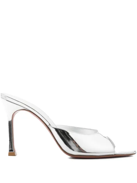 Amina Muaddi 95mm Alexa Slipper mules Silver ALEXASLIPPER