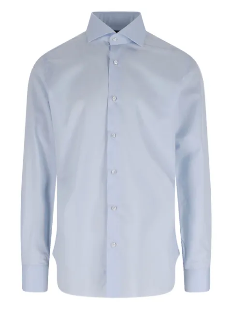 Barba classic-collar cotton shirt Blue I1U13P0150205U
