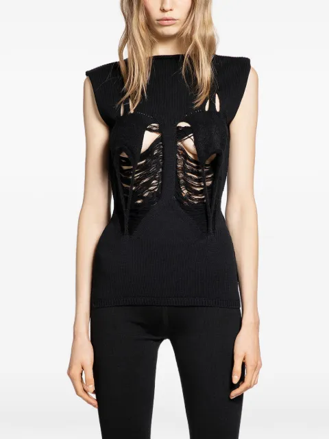 Rick Owens Tanja distressed top Black RO02E4664KWVHVP