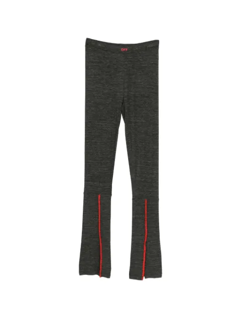 Off-White logo-print slit trousers Grey OWCD02CF25JER0010826