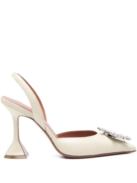 Amina Muaddi 95mm Begum embellished-detail pumps Neutrals 15S365644BEG