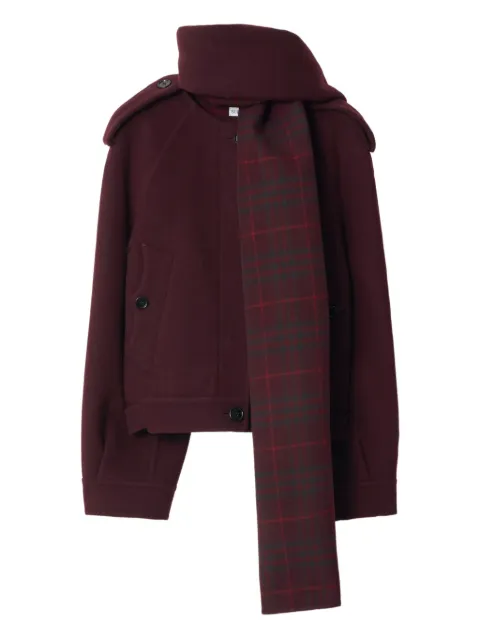Burberry detachable scarf wool jacket Red 8115052